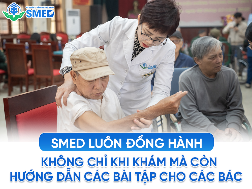 Ngoài thăm khám SMED còn hướng dẫn cách ăn uống, các bài tập cho các bác 