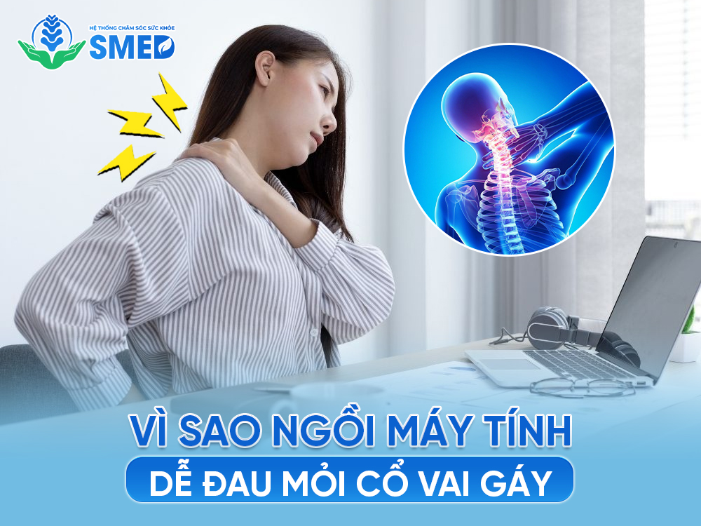 Vì sao ngồi máy tính nhiều dễ đau mỏi cổ vai gáy 