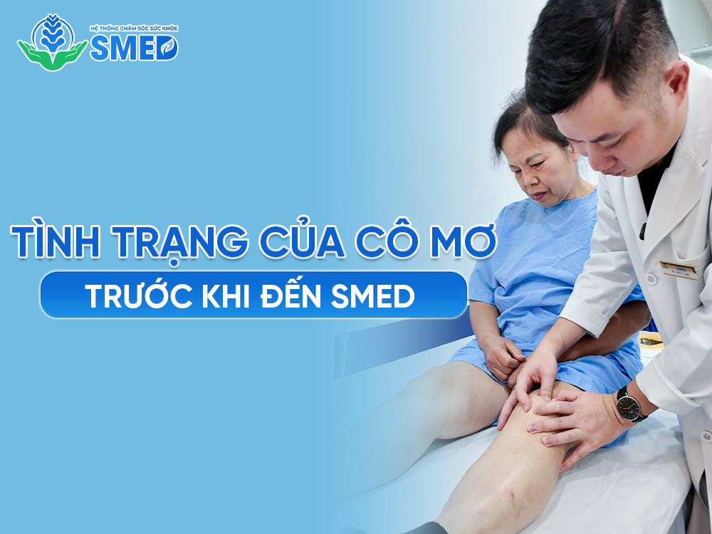 Cô Mơ gặp tình trạng đau cổ vai gáy cấp và thoái hóa khớp gối trước khi đến với SMED 