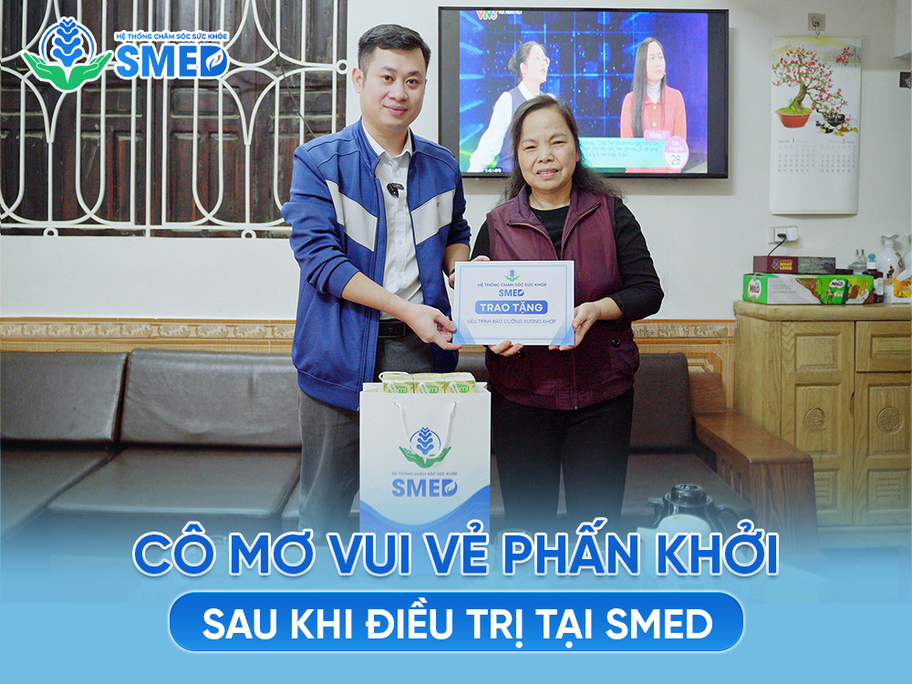 Cô Mơ vui vẻ và hài lòng sau khi điều trị tại SMED 